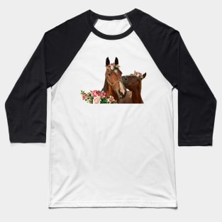 Flower crown horses Baseball T-Shirt